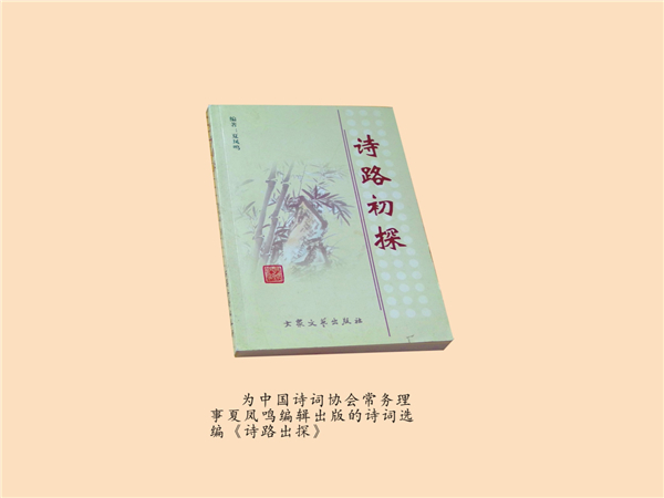 为中国诗词协会编辑出版《诗路出探》
